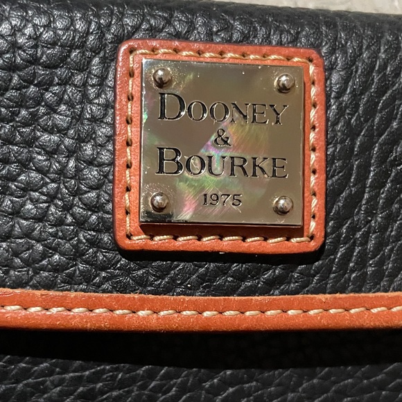 Dooney & Bourke Pebble Grain Leather Continental Clutch Wallet Black BrownColor - Picture 2 of 13